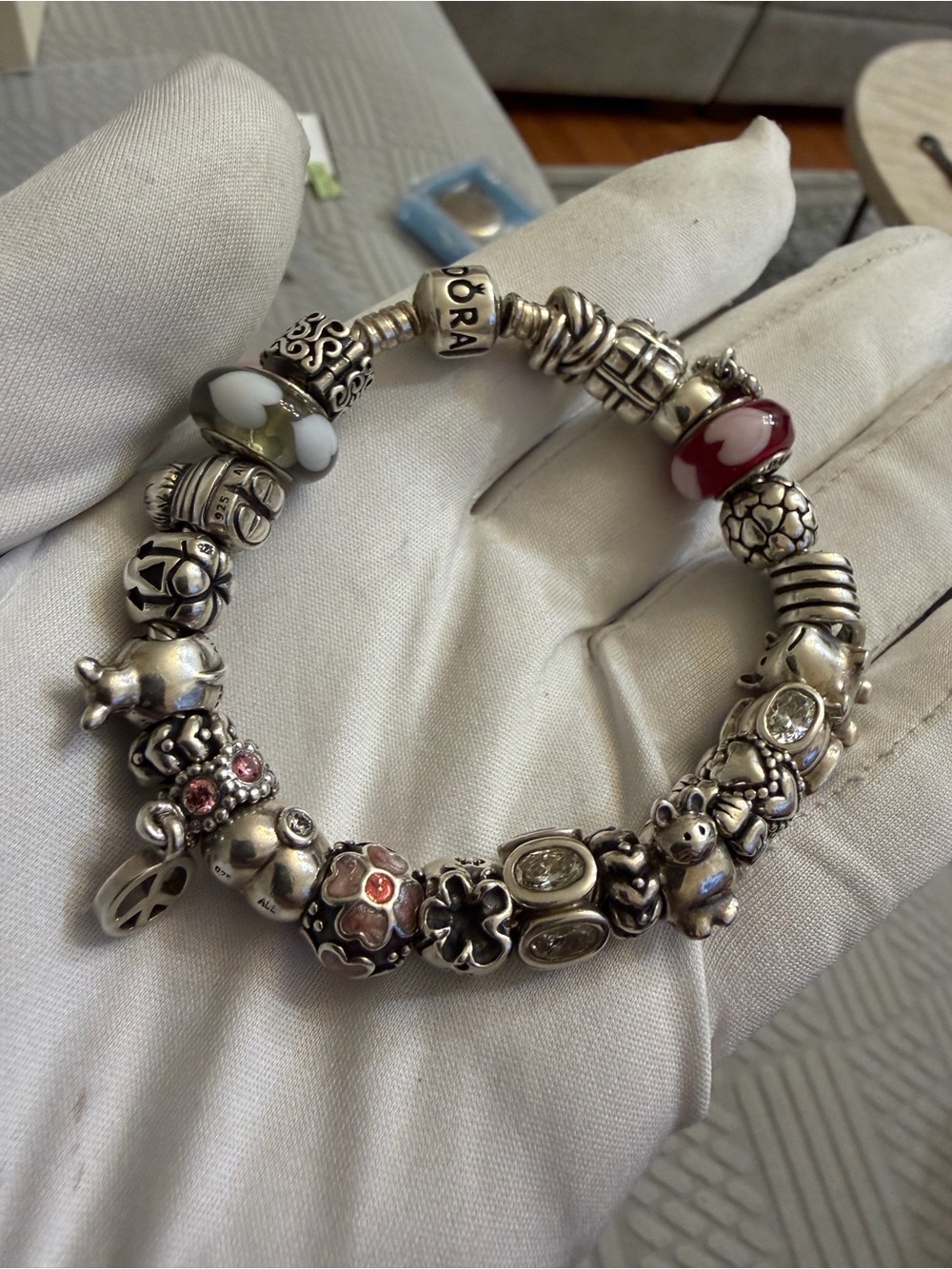 Authentic Pandora Sterling Silver Charm Bracelet - Fully Loaded w/ 20 Charms